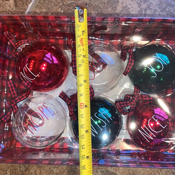 Rae Dunn Christmas Ornaments Set of 6 - Picture 4 of 4